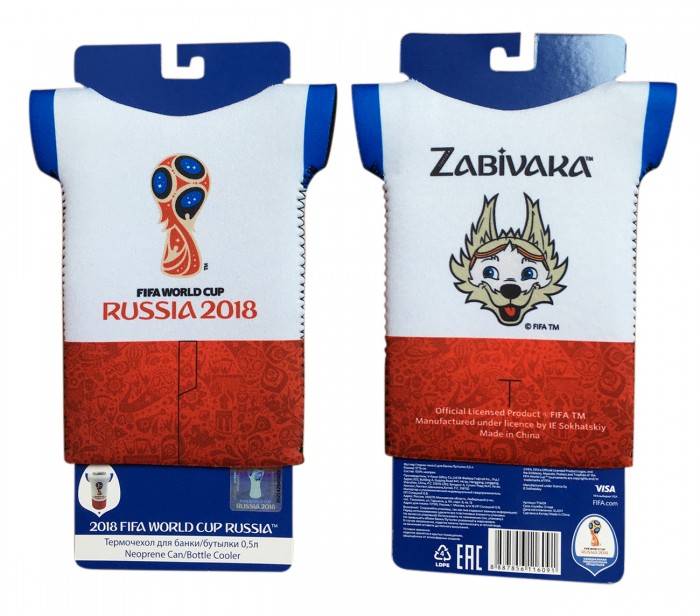 Сувениры к ЧМ по футболу 2018 FIFA World Cup Russia Термочехол-футболка для банки/бутылки 0.5 л