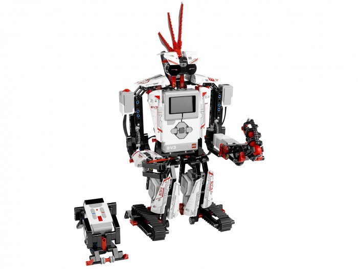 Конструктор Lego Mindstorms 31313 Лего Майндстормс EV3Mindstorms 31313 Лего Майндстормс EV3 Конструктор Lego Mindstorms 31313 Лего Майндстормс EV3Mindstorms 31313 Лего Майндстормс EV3Конструктор Lego Mindstorms 31313 Лего Майндстормс EV3 Робот Lego Mindstorms – не просто игрушка. Это самый настощий робот, реагирущий на мир вокруг. Им можно управлть с помощь специальной программы на смартфоне, и совершенствовать, докупа новые наборы деталей. Робот взаимодействует с окружащим миром с помощь специальных датчиков и сенсоров. Из того набора можно создать 5 разных моделей роботов. Можно построить робота-скорпиона, робота-помощника на гусеничном ходу с захватом спереди, робота-кобру, который распознает движущиес объекты и атакует их, робота-трактор, человекообразного робота. Модель робот-трактор может выполнть роль военной машины, подъемного крана, дробилки, осуществлть захват - в зависимости от задач, можно легко сменить инструмент. Mindstorms EV3 – новое поколение роботов. Здесь добавлен чип дл управлени с помощь мобильных устройств, более мощный процессор, операционна система Линукс, возможность использовать инфракрасные серверы. Нового робота можно программировать без подсоединени к компьтеру, с помощь кнопок на корпусе. Технические характеристики робота: Встроенные 16 МБ флш-памти 64 Мб оперативной памти плс слот расширени SD Операционна система Linux, выпущенна под открытым исходным кодом USB 2.0 Wi-Fi 4 входных порта: подклчение до 4 датчиков одновременно, в том числе вашего NXT датчики 4 выходных портов: теперь Вы можете пользоватьс мощность до 4 двигателей (либо крупных, средних или NXT) До четырех интеллектуальных блоков должны быть соединены вместе (да, то 16 датчиков и 16 портов двигател!) Матричный дисплей с громкоговорителем Кнопка интерфейса с индикацией состони Улучшение блока программировани Bluetooth (r) v2.1 IOS и Android совместимость. Аппаратные средства: 3 интерактивных серводвигатели: 2 больших и 1 средний 1 датчик касани Новые ИК-датчики измерт расстоние, движение и обнаружение объектов, и действут как приемники дл пульта дистанционного управлени Новые ИК-маки дистанционно управлет роботом на расстонии до 2 метров Улучшенный датчик цвета обнаруживает 6 цветов, а также ркость источников света Совместим с LEGO MINDSTORMS NXT: Подклчение NXT сенсоров и моторов к новому EV3 блоку Ассортимент из 594 лементов LEGO TECHNIC дл легкого, более стабильного нита с улучшенной функциональность и возможностми движени. Программное обеспечение дл программировани: Загружаемые программного обеспечени ПК и Mac совместимы Иконка на основе перетаскивани среда дл строительства новых программ с интерактивным контентом, который помогает устранить ошибки программировани.<br>
