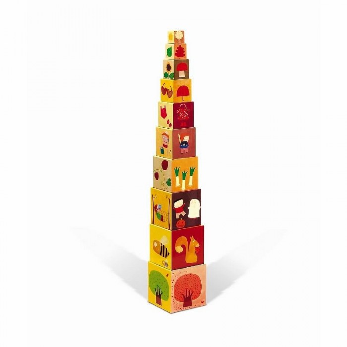фото Развивающая игрушка Janod Пирамидка кубики Времена года