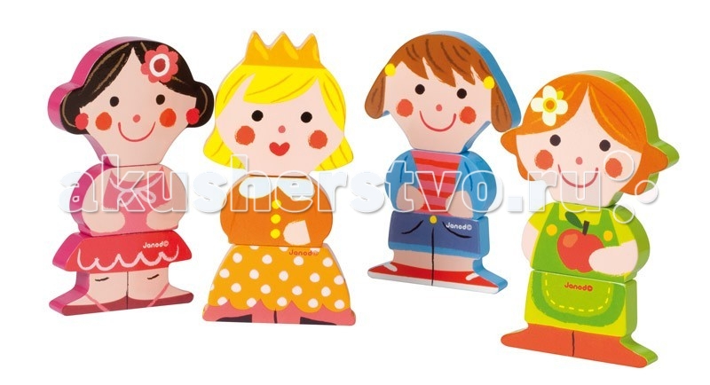 Деревянная игрушка Janod Фигурки магнитные Забавные куклы