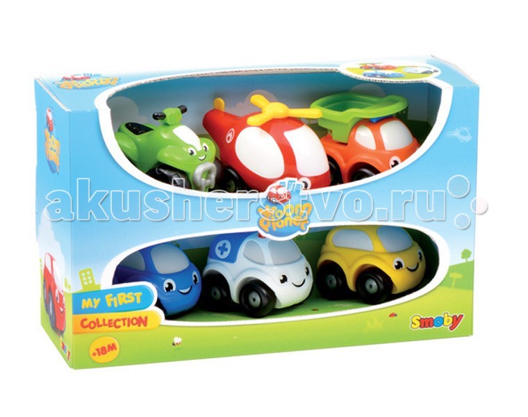 Машины Smoby Набор машинок Vroom Planet, 6 шт. smoby набор машинок animal planet мишка корова мышка