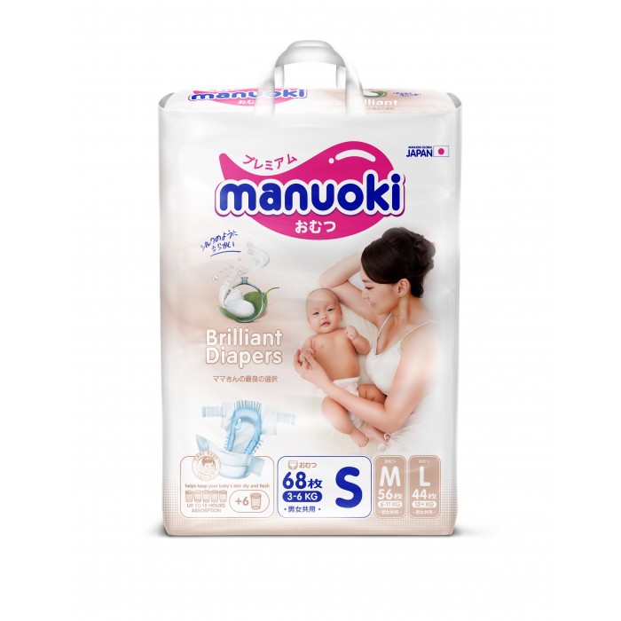 Manuoki Подгузники Бриллиантовая серия S (3-6 кг) 68 шт. - Акушерство.Ru