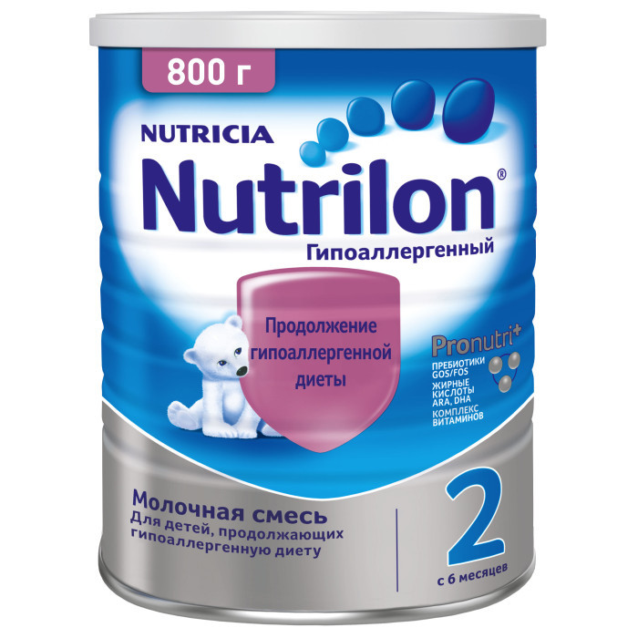 

Nutrilon Молочная смесь специальная гипоаллергенная 2 с 6 мес. 800 г, Молочная смесь специальная гипоаллергенная 2 с 6 мес. 800 г