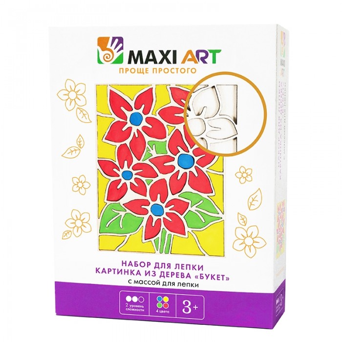 Всё для лепки Maxi Art Набор для лепки Картинка из Дерева Букет