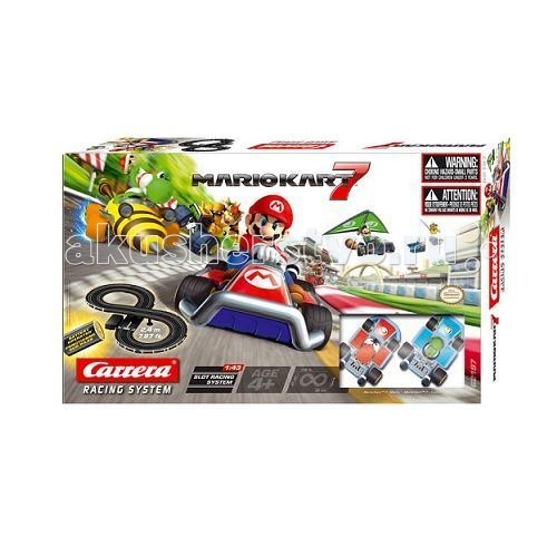 Carrera Автотрек Mario Kart 7 с батарейкамиАвтотрек Mario Kart 7 с батарейками Carrera Автотрек Mario Kart 7 с батарейкамиАвтотрек Mario Kart 7 с батарейкамиCarrera Автотрек Mario Kart 7 с батарейками - новый трек от компании Carrera в масштабе 1:43 с популярными героями игры Mario Kart - Марио и Луиджи. Трек длинной 4,9 метра даст фантастические эмоции от гонок всей семье. В комплект входят: трек длиной 4,9 метра две машинки в масштабе 1:43: 1 Mario Kart DS Mario 1 Mario Kart DS Luigi. Рекомендуется для детей от 6 лет. Автотрек относится к серии GO! и работает от батареек.<br>