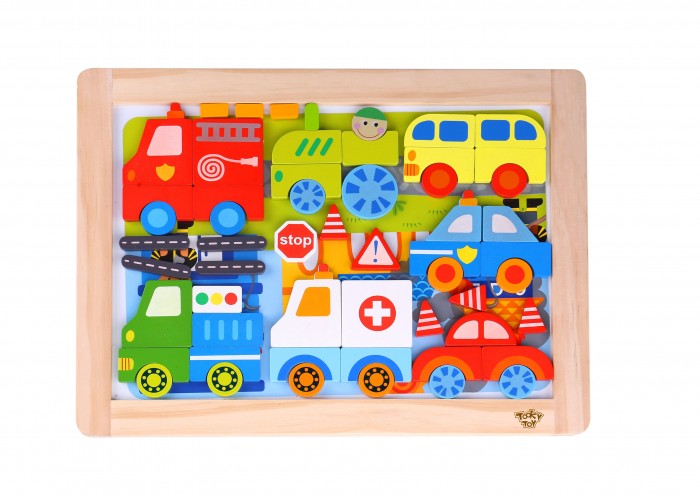 

Деревянная игрушка Tooky Toy Магнитная игра Транспорт, Магнитная игра Транспорт