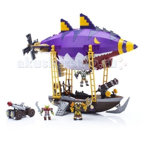 Конструктор Mega Bloks Wow Гоблинский дирижабль ЗеппелинWow Гоблинский дирижабль Зеппелин Конструктор Mega Bloks Wow Гоблинский дирижабль ЗеппелинWow Гоблинский дирижабль ЗеппелинКонструктор Mega Bloks Wow Гоблинский дирижабль Зеппелин - перед Вами набор конструктора Mega Bloks Гоблинский дирижабль Зеппелин из легендарной онлайн-игры World of Warcraft. У дирижабля огромный воздушный шар, позволяющий быстро перемещаться по воздуху, а так же внушительная артиллерия для атаки или обороны. Помимо этого в комплекте есть три фигурки: гоблин Краззл с мечом, таурен паладин Лайтхуф и ворген Даркхоул. Количество деталей: 310 шт<br>