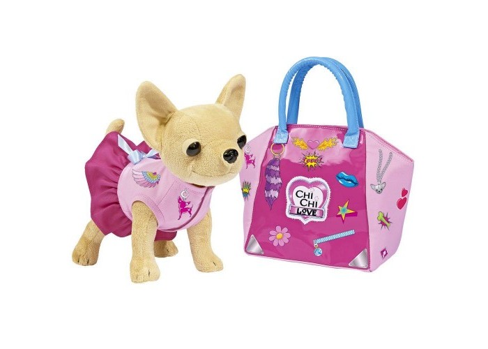 Мягкая игрушка Chi-Chi Love собачка Чихуахуа с сумочкой и набором для декорирования 20 см 5892313