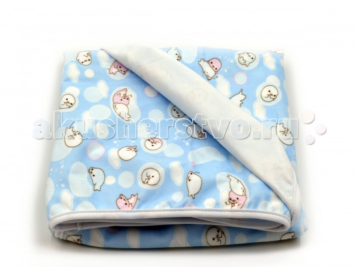 Наматрасники Multi-Diapers Наматрасник непромокаемый теплый из ультрасофта Тюлени 60х120 см
