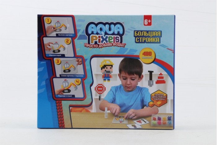 фото 1 toy aqua pixels водяной пазл большая стройка 480 деталей