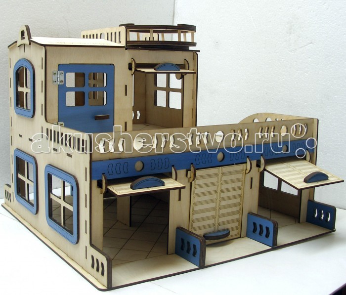 

Деревянная игрушка Iwoodplay Гараж для машинок с Мега Треком