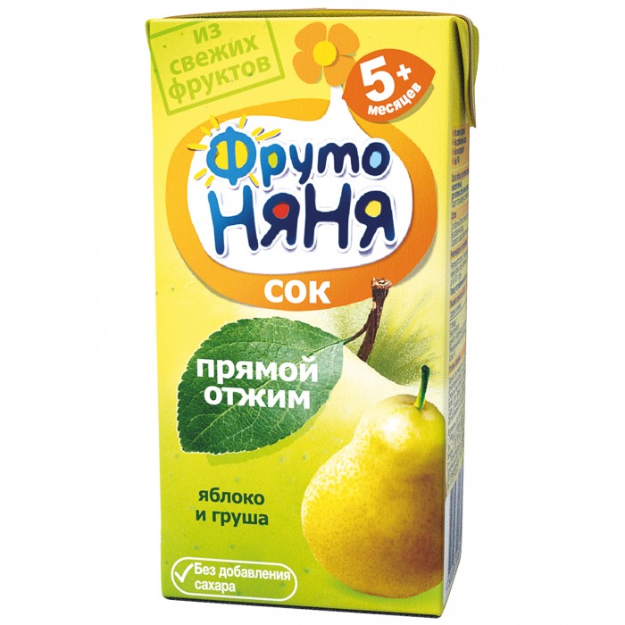 Соки и напитки ФрутоНяня Сок из яблок и груш прямого отжима с 5 мес. 200 мл