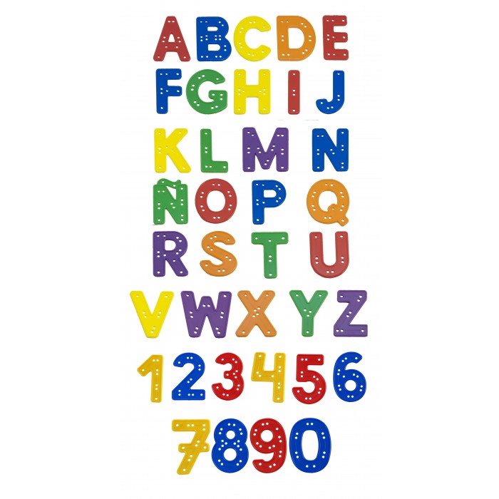 фото Развивающая игрушка Miniland Набор обучающий шнуровка Буквы и цифры (47 элементов)