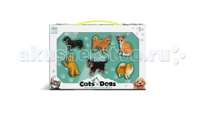 фото Viva terra коллекция фигурок cats&dogs щенята 6 шт.