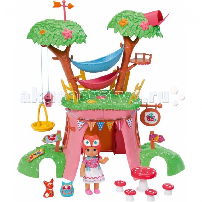 фото Zapf creation кукольный домик chou chou мини-лисичка дерево-домик с куклой