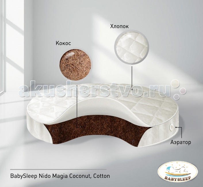 Матрасы Babysleep Coconut Cotton в колыбель 75x75 см