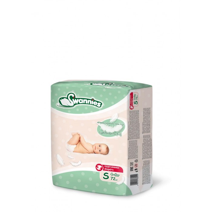 

Swannies Подгузники S (4-6 кг) 74 шт., Подгузники S (4-6 кг) 74 шт.