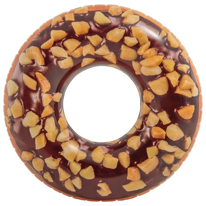 Intex Надувной круг Пончик шоколадный с орехами 114 см