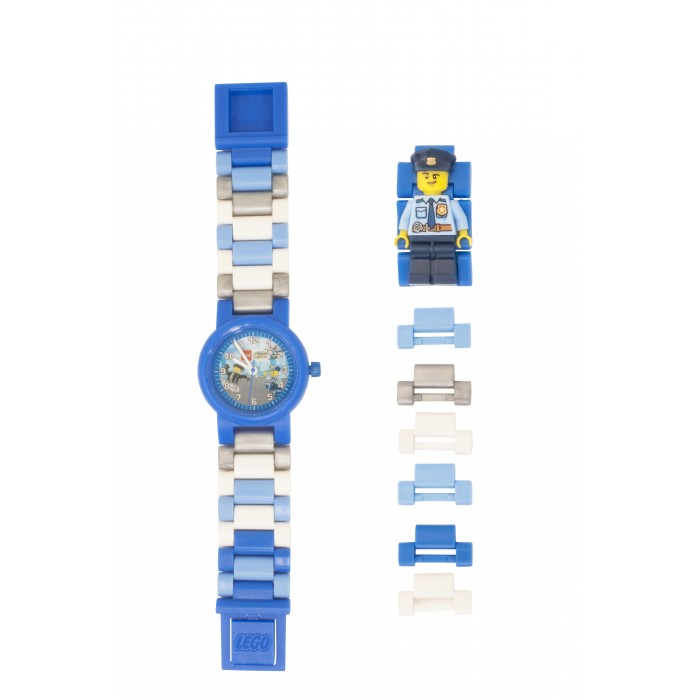 Часы Lego наручные аналоговые City с минифигурой Policeman на ремешке