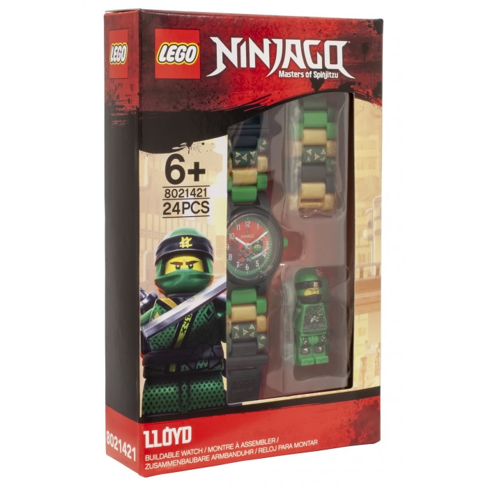 Часы Lego наручные аналоговые Ninjago Movie с минифигурой Lloyd на ремешке