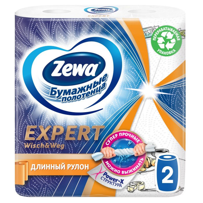 фото Zewa бумажные полотенца expert wisch & weg c рисунком 2 шт.