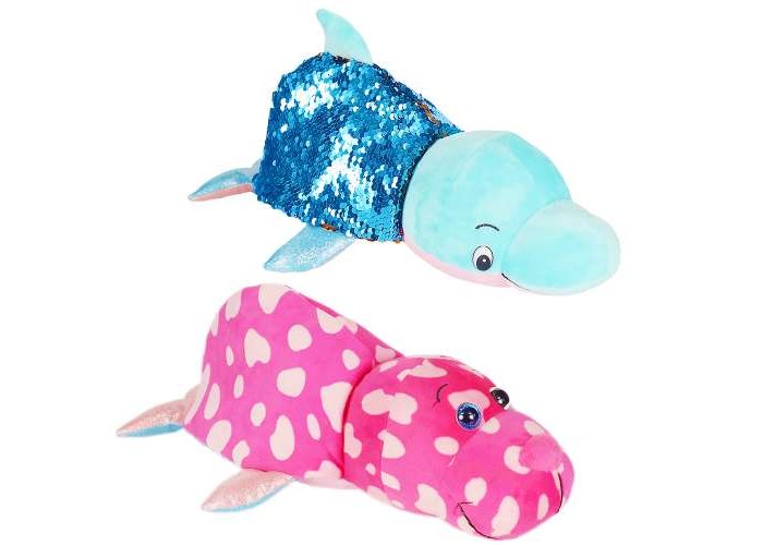 Мягкая игрушка 1 Toy Вывернушка Дельфи-Морж Блеск с паетками 30 см
