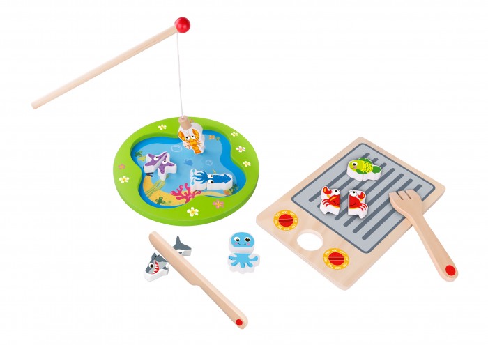 Деревянная игрушка Tooky Toy Игра Рыбалка и гриль TY174 - фото 1