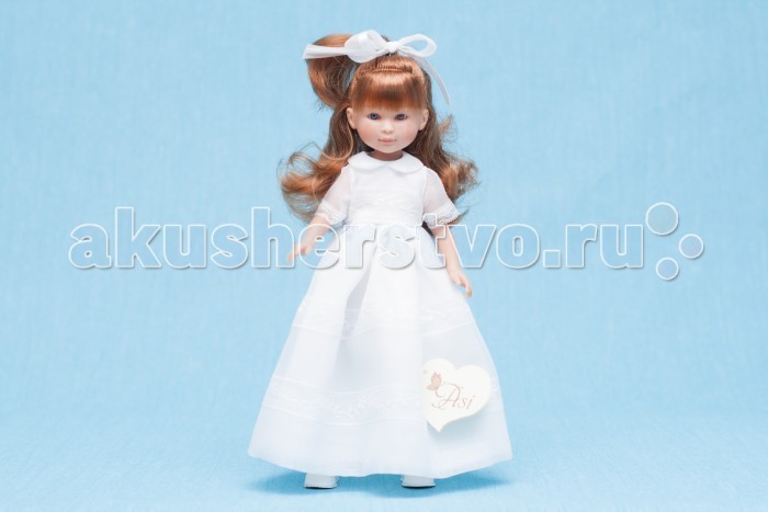 ASI Кукла Селия 30 см 1160172Кукла Селия 30 см 1160172 ASI Кукла Селия 30 см 1160172Кукла Селия 30 см 1160172Кукла ASI Селия 30 см 1160172 - станет украшением любой кукольной коллекции. Эта милая невеста так очаровательна и грациозна в белоснежном бальном платье! Длинные рыжие волосы, слегка завитые, миловидное личико с голубыми глазами и веснушками. Аккуратный бант из органзы украшает миниатюрную головку. Рост куколки 30 см. Выполнена из винила. Длинные ровные ножки. Лимитированный тираж. Особенности: Пупсик ASI сделан очень качественно. Без запаха. Производство Испания. Используется безопасный твердый винил. Видна прорисовка мельчайших подробностей тела, рук и ног.<br>