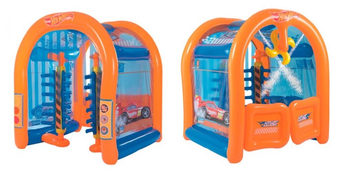 фото Bestway Надувной игровой центр Автомойка Hot Wheels с брызгалкой