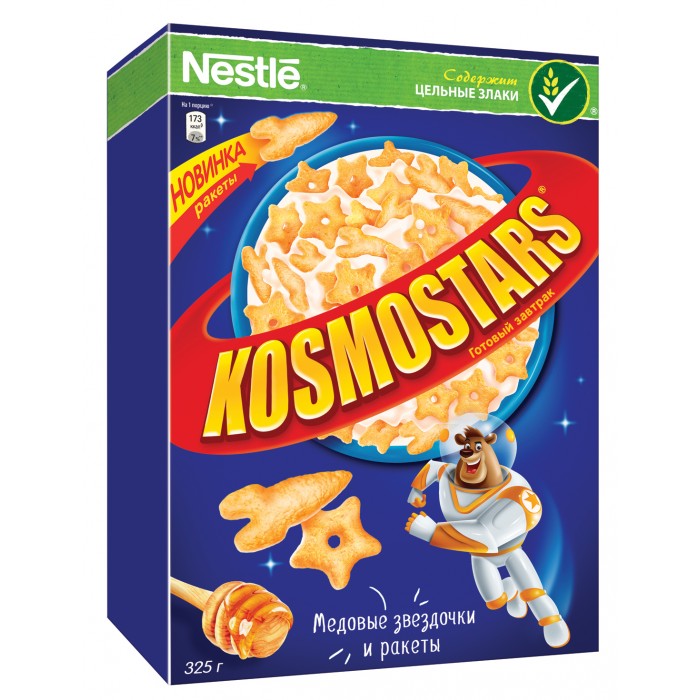 Готовые завтраки, мюсли и хлопья Kosmostars Готовый завтрак Медовые звездочки и луны 325 г