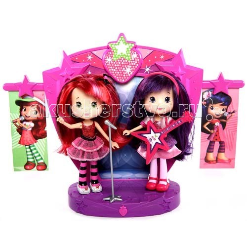 Strawberry Shortcake Шарлотта Земляничка Две куклы 15 см на сцене