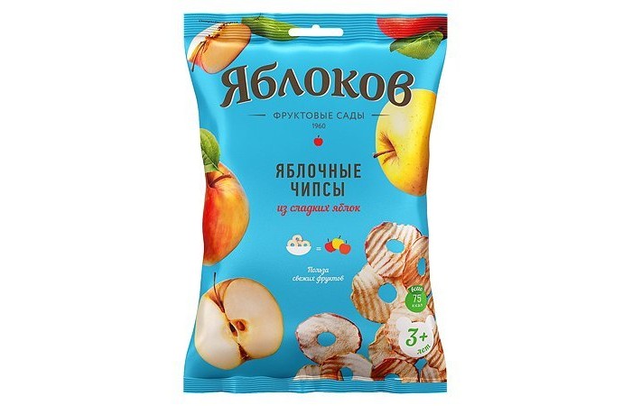 Готовые завтраки, мюсли и хлопья Яблоков Чипсы фруктовые из Сладких яблок 25 г