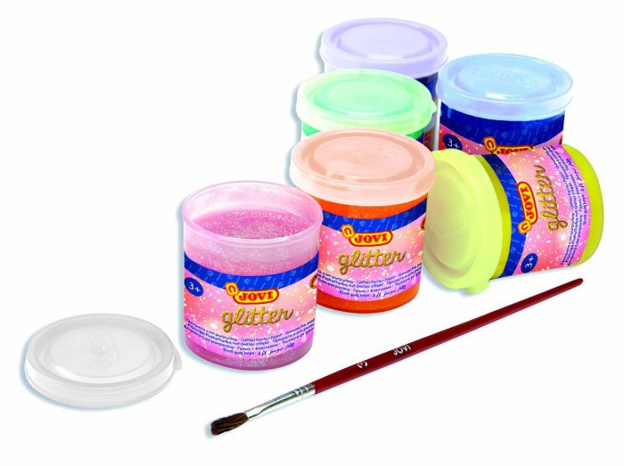 

Jovi Гуашь с глиттером и кистью 6 цветов 55 мл, Гуашь с глиттером и кистью 6 цветов 55 мл