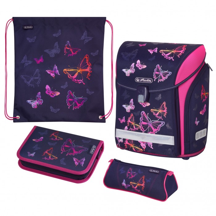 

Herlitz Ранец Midi New Plus Rainbow Butterfly с наполнением, Ранец Midi New Plus Rainbow Butterfly с наполнением
