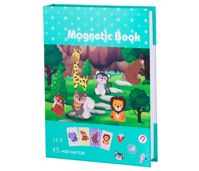 фото Развивающая игрушка magnetic book игра в зоопарке 59 деталей