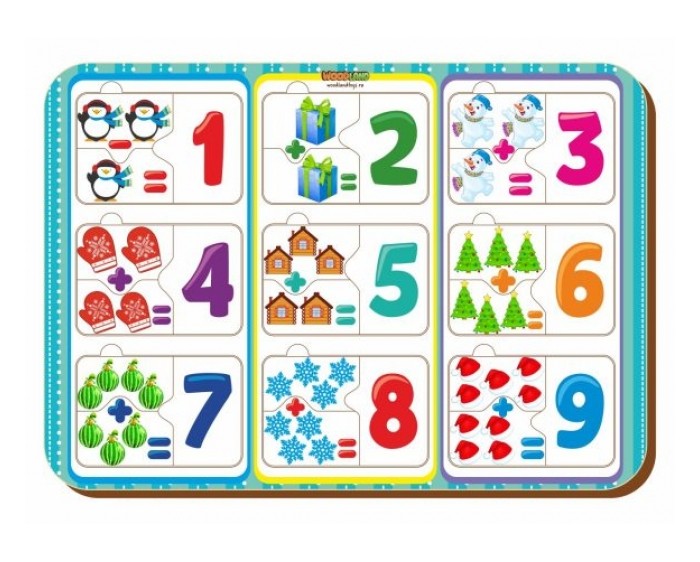 Деревянные игрушки Woodland Вкладыш деревянный примеры 91305