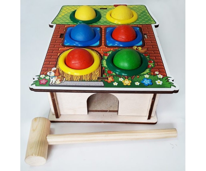 Купить Деревянные игрушки, Деревянная игрушка Woodland Стучалка цветная Дом
