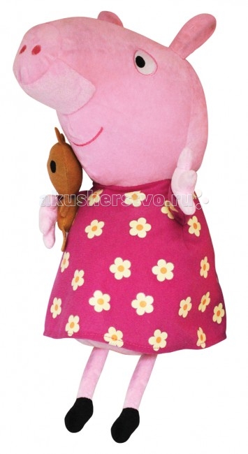 фото Мягкая игрушка свинка пеппа (peppa pig) пеппа в пижаме 40 см