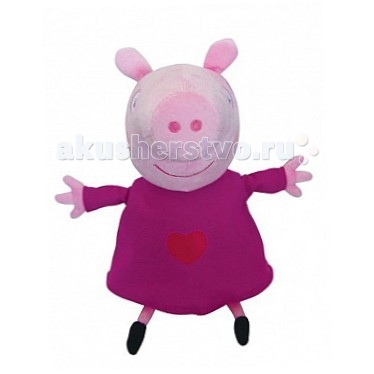 фото Мягкая игрушка свинка пеппа (peppa pig) пеппа с сердечком 30 см