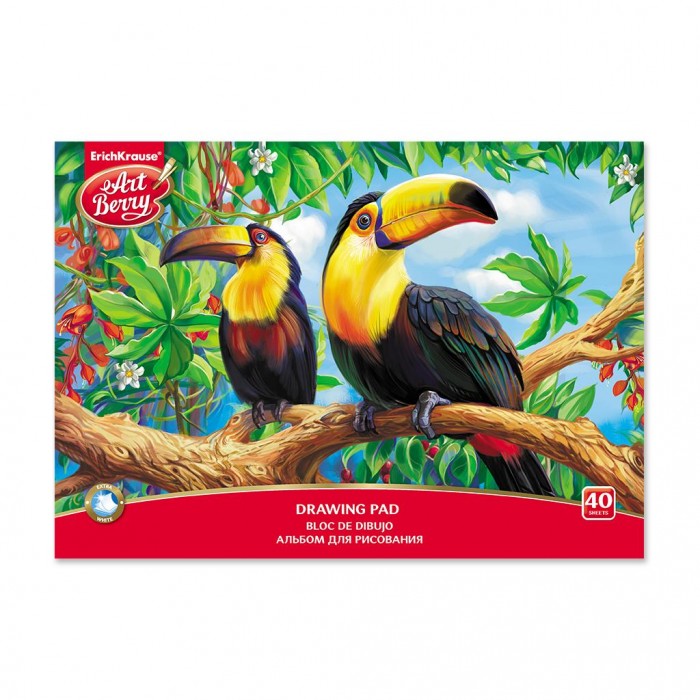  ArtBerry Альбом для рисования на клею Экзотические птицы А4 40 листов