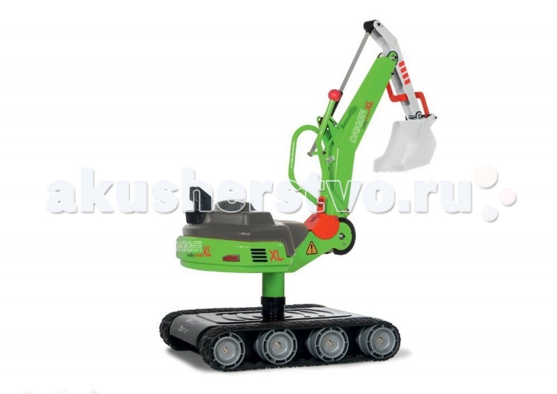 Каталка Rolly Toys Экскаватор RollyDigger XLЭкскаватор RollyDigger XL Каталка Rolly Toys Экскаватор RollyDigger XLЭкскаватор RollyDigger XLНовейшая модель Экскаватора RollyDigger XL — отличное приобретение техники для любого ребенка. Трактор-экскаватор подходит для использования в помещении и на улице. Описание и характеристика: На колёсах – пластиковые ребристые накладки для лучшего сцепления с поверхностью (состав пластика не гремит по дорогам). Поворот корпуса вместе с ковшом на 360 градусов. Сидя на экскаваторе, ребенок захватывает, поднимает, удерживая, перевозит и высыпает самые необходимые ему грузы (песок, гравий, землю) – множество возможностей для сюжетно-ролевой игры позволят обогатить свой еще небольшой жизненный опыт. Надёжная и устойчивая конструкция машины проста в управлении, безопасная и маневренная. Яркий игровой пластик создает иллюзию настоящей дорожно — транспортной или сельскохозяйственной техники. Экскаватор поможет ребёнку стать еще более активным, развиться физически, освоить определенные навыки, отлично провести время и поднять настроение. Отличное немецкое качество! Размер: 96x45x87 см.<br>