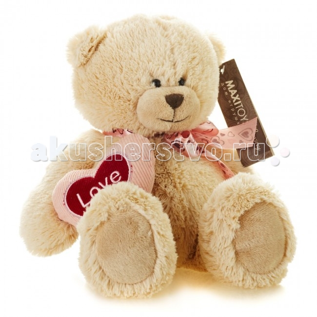 Мягкие игрушки Maxitoys Luxury Мишка Лука с сердцем 24 см мягкие игрушки maxitoys змей валентин 16 см