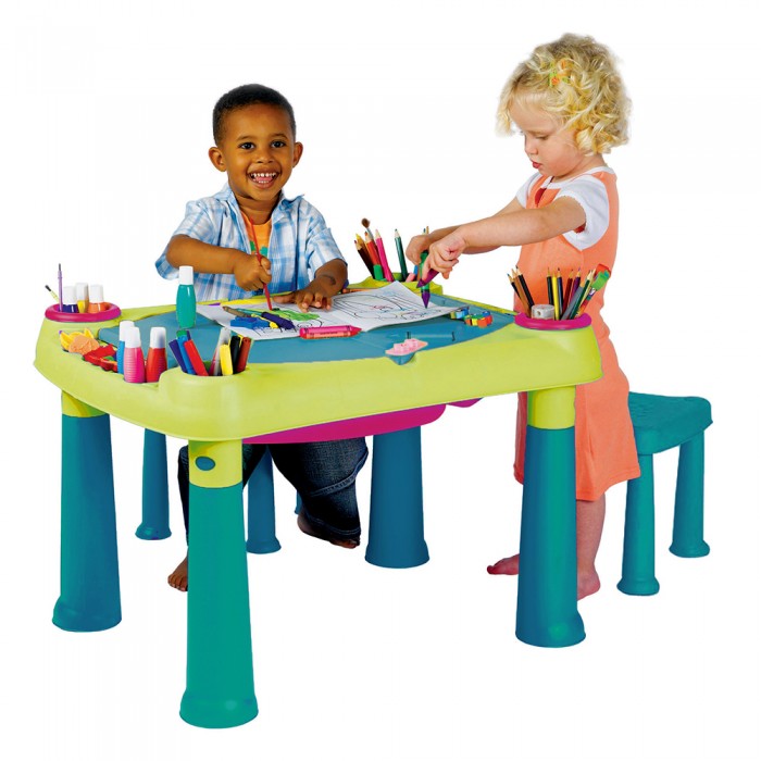 Keter Стол Creative для детского творчества и игры с водой песком + 2 табуретки 17184184732