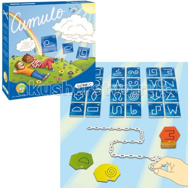 Beleduc Развивающая игра Кумуло 22325Развивающая игра Кумуло 22325 Beleduc Развивающая игра Кумуло 22325Развивающая игра Кумуло 22325Развивающая игра Кумуло 22325 Beleduc В процессе игры дети изучают геометрические фигуры на примере облаков различных форм. Хорошее зрительное восприятие поможет игрокам искать и узнавать различные фигуры. Включив воображение, можно увидеть в простых формах удивительные предметы и придумать о них истории. Игра способствует развитию фантазии. Включает 50 деталей: 24 деревянных карты, 24 картонных карты, 1 картонная коробка, 1 деревянная цепочка. Все детали выполнены из высококачественных материалов, совершенно безопасных для маленьких детей. Игры Beleduc идеально подходят для начального развития детей, задолго до того, как они идут в школу, но и просто для интересного времяпрепровождения. Игры Beleduc идеально подходят для совместной игры родителей и детей. Некоторые игры очень понравятся взрослым, которые с удовольствием втянутся в процесс игры.<br>