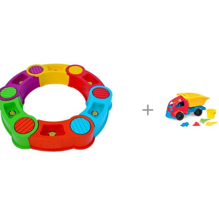 

R-Toys Песочница сборная Радуга с грузовиком Dolu с песочным набором 6025, Песочница сборная Радуга с грузовиком Dolu с песочным набором 6025