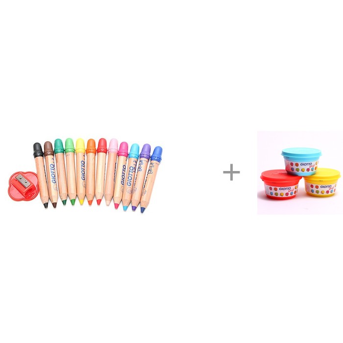 фото Giotto be-be Super Деревянные карандаши Largepencils с массой для моделирования Modelling Dough