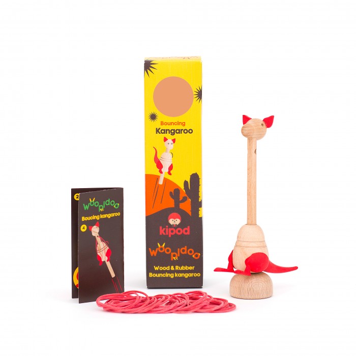 Деревянная игрушка Kipod Toys Игровой набор Подпрыгивающий кенгуру