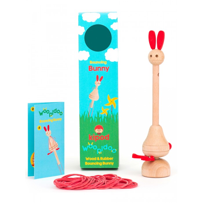 Деревянная игрушка Kipod Toys Игровой набор Подпрыгивающий кролик