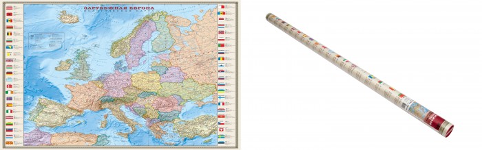 Атласы и карты Ди Эм Би Политическая карта Европы 1:3.2 Ламинированная В рукаве 140х156 см
