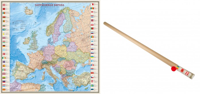 Атласы и карты Ди Эм Би Политическая карта Европы 1:3.2 Ламинированная В картонном тубусе 140х156 см